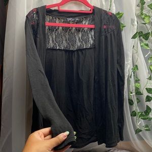 Black lace-back cardigan